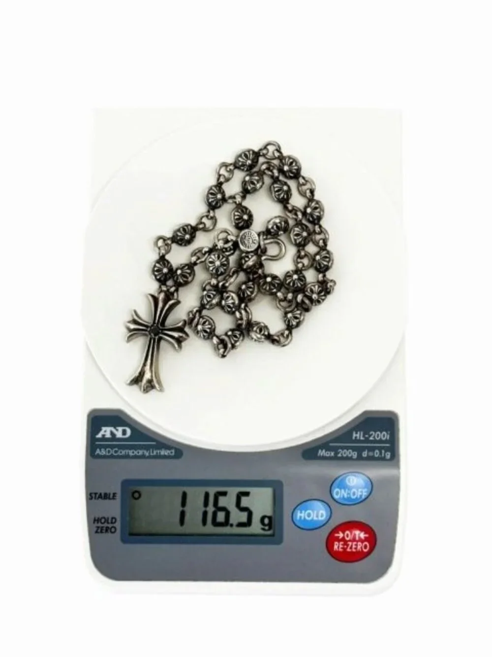 Chrome Hearts 1 Crsbl Chn Sml CH Crs Cross Ball Chain Small CH Necklace Black